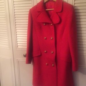 Red girls wool vintage coat brand new condition!